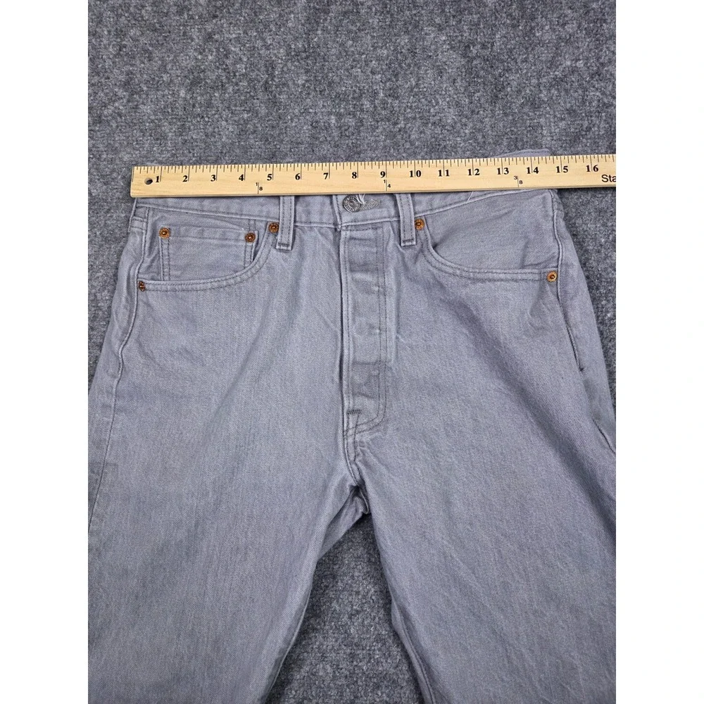 Levi's 501 Original Fit Jeans Mens W32 L32 Grey Straight Leg Button Fly Denim